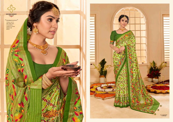 Kesar Tilk By Shubh Shree Velvet Tusser Silk Designer Sarees Wholesale Price In Surat